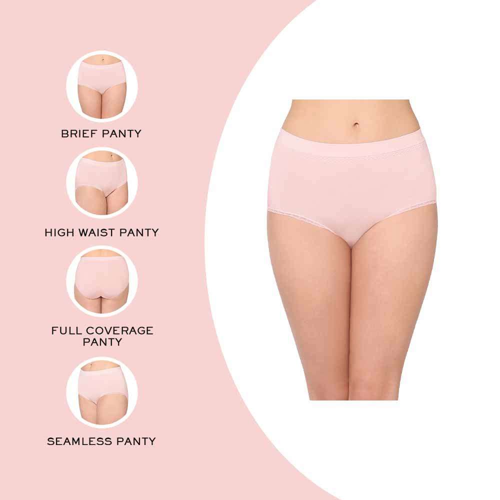 B-Smooth High Waist Full Coverage Everyday Wear Brief Panty - Light Pink