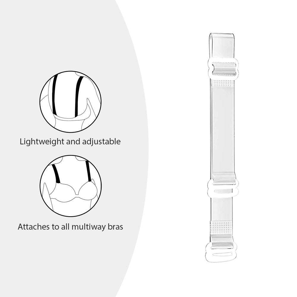 Transparent Bra Straps Nylon Coated Lightweight Adjustable Skin Friendly Bra Straps - White