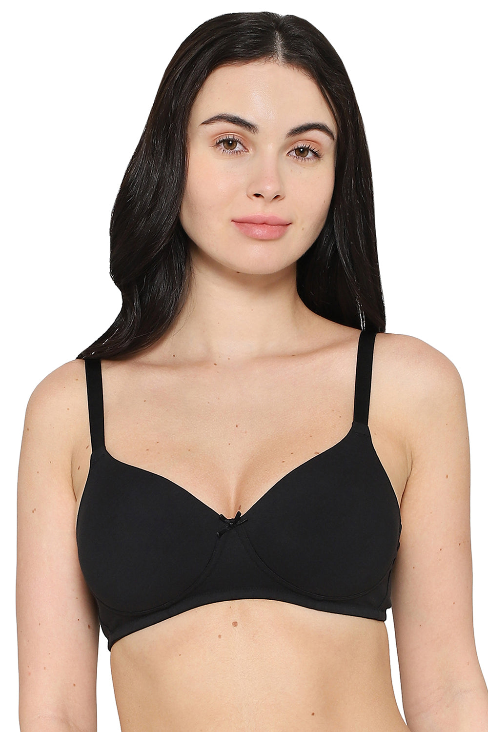 Wacoal Women’s BASICS Essentials Padded Non-wired 3/4th Cup Everyday Wear Cotton Blend T-shirt Bra-Black