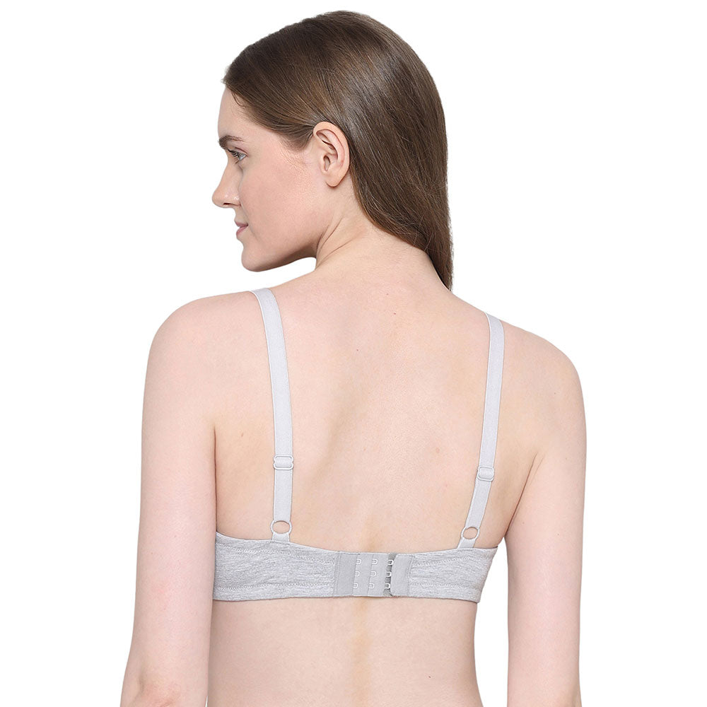 BASICS Essentials2.0 Padded Non-wired 3/4th Cup Everyday Wear T-shirt Bra - Grey