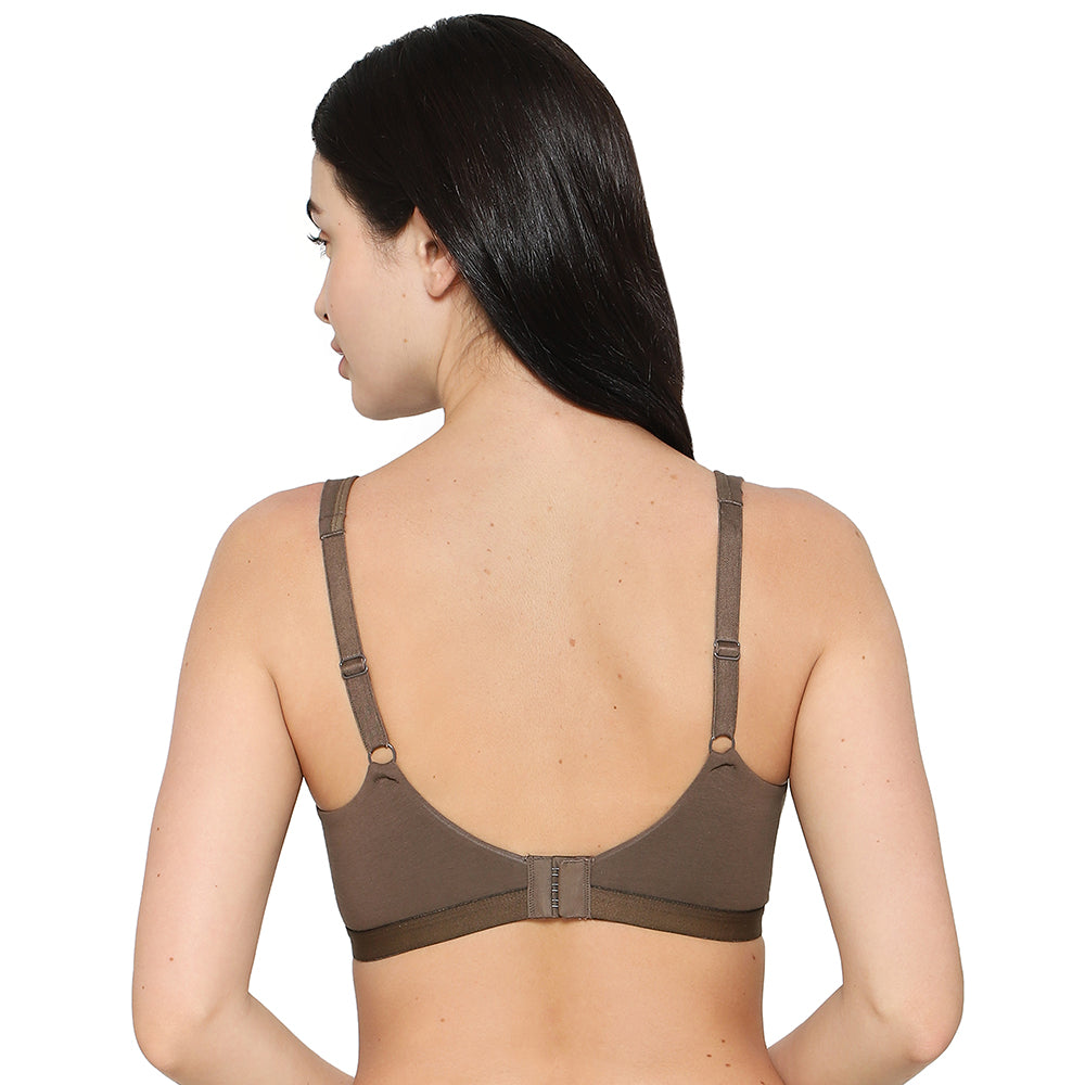 BASICS Essentials2.0 Non-Padded Non-Wired Full Cup Everyday Wear T-shirt Bra - Brown