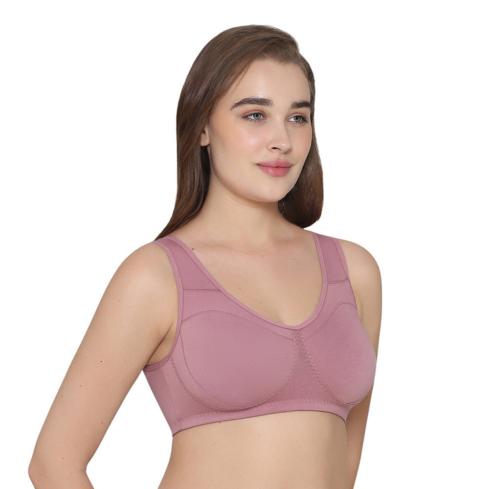 Wacoal Women’s BASICS All Ease Non-padded Non-wired Full Cup Everyday Wear Slip on Sleeping Bra-Pink