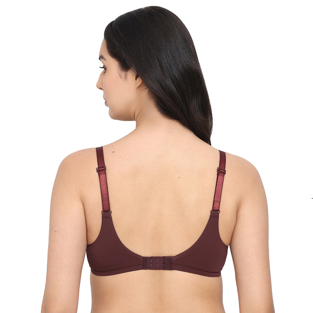 Everyday Elegance Padded Wired Full Cup Everyday Wear Smooth Finish T-Shirt Bra - Brown