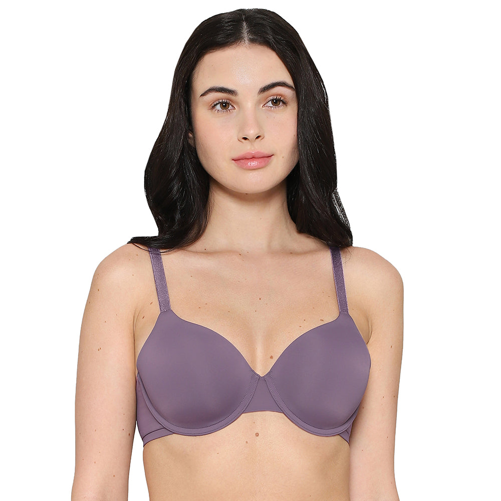 Everyday Elegance Padded Wired Full Cup Everyday Wear Smooth Finish T-Shirt Bra -Purple