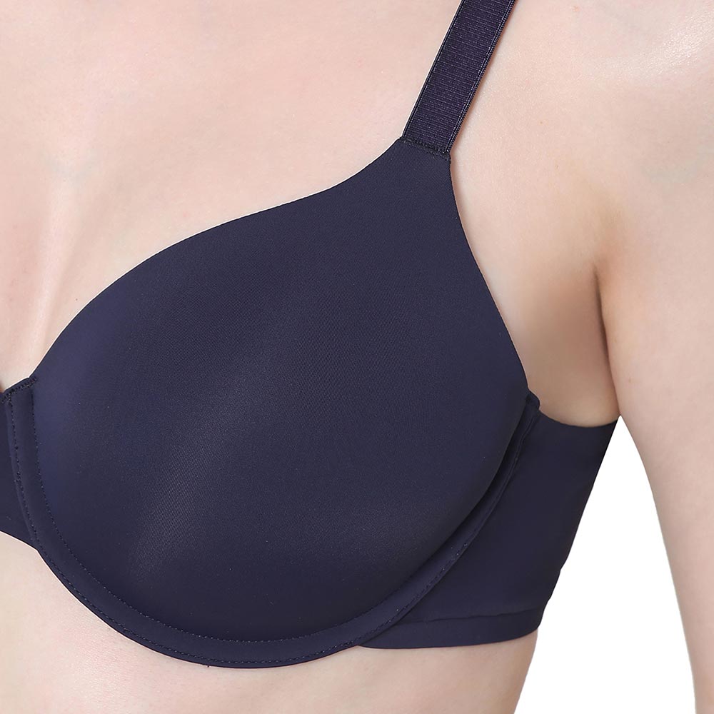 Everyday Elegance Padded Wired Full Cup Everyday Wear Smooth Finish T-Shirt Bra - Dark Blue