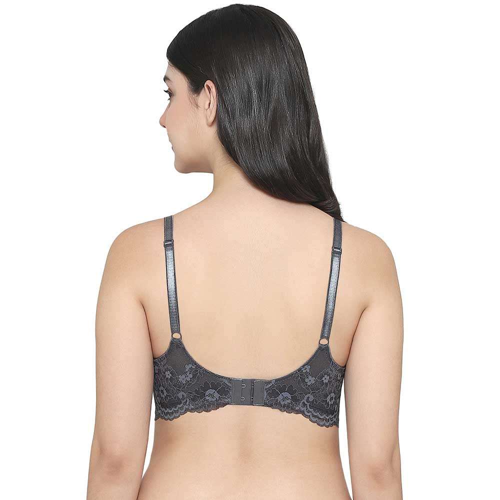 Balcony & Beyond Padded Wired Half Cup Everyday Wear Smooth Finish Fashion Bra - Grey