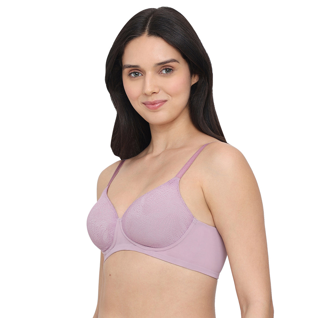Cool Comfort Padded Non-wired 3/4th Cup Everyday Wear T-shirt Bra -Pink
