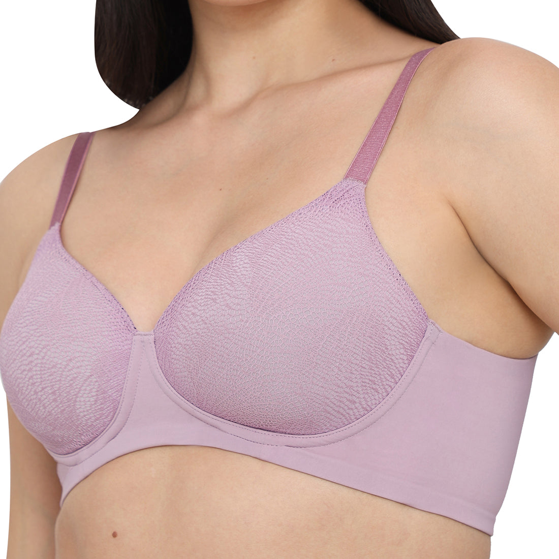 Cool Comfort Padded Non-wired 3/4th Cup Everyday Wear T-shirt Bra -Pink