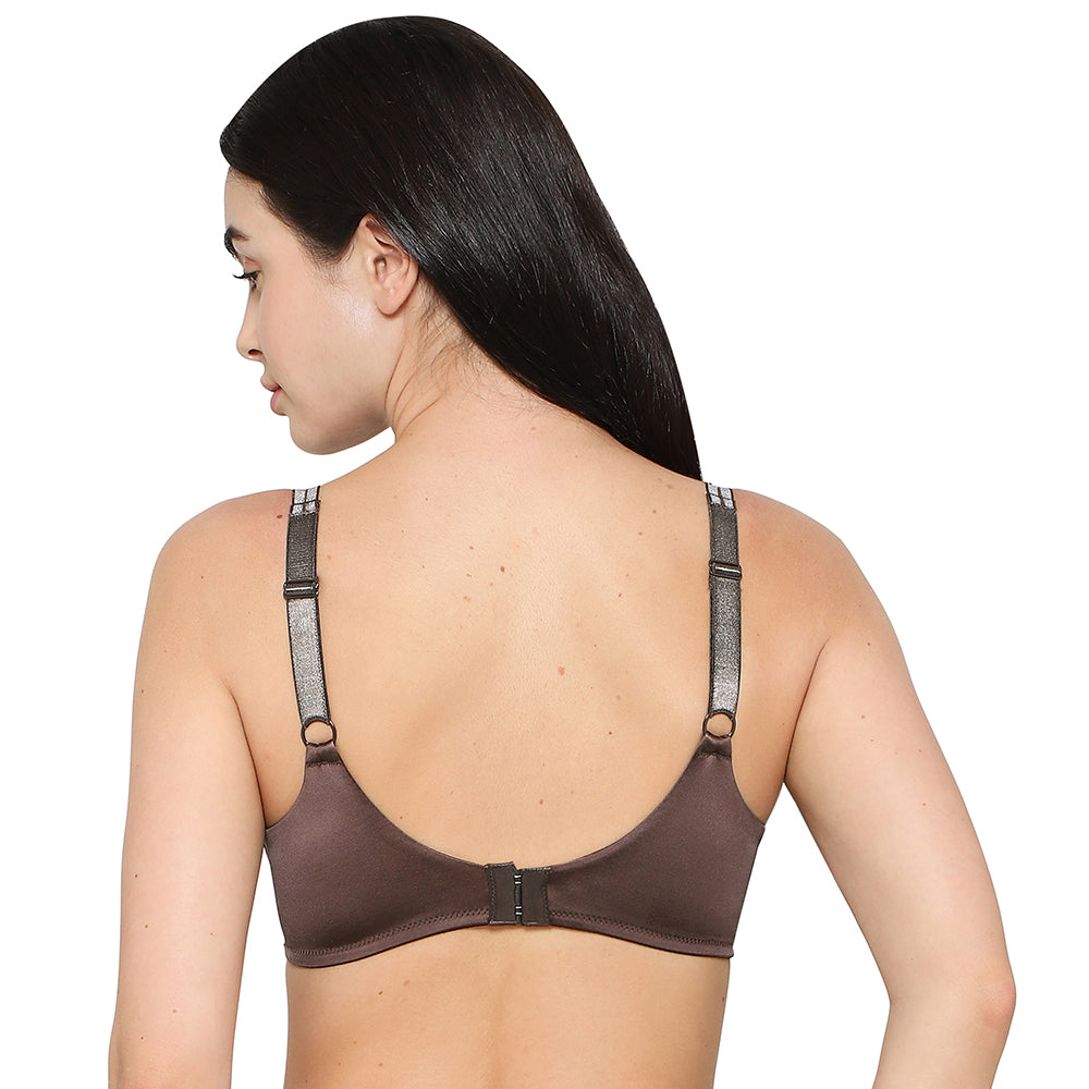 Wacoal Women’s Stellar Padded Non-wired 3/4th Cup Shimmer Straps  Party Wear T-shirt Bra-Brown