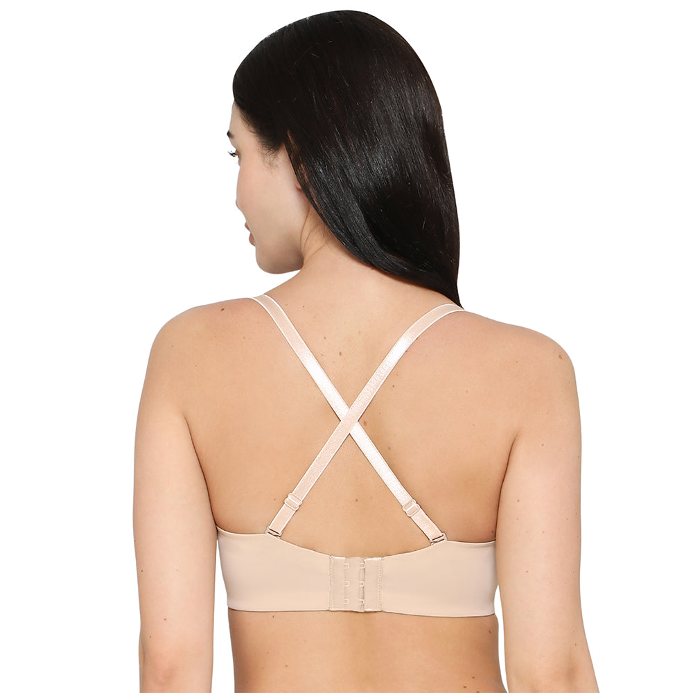Wacoal Women’s Lift Up Padded Non-wired Half Cup Everyday Wear Push-up Strapless Bra-Beige