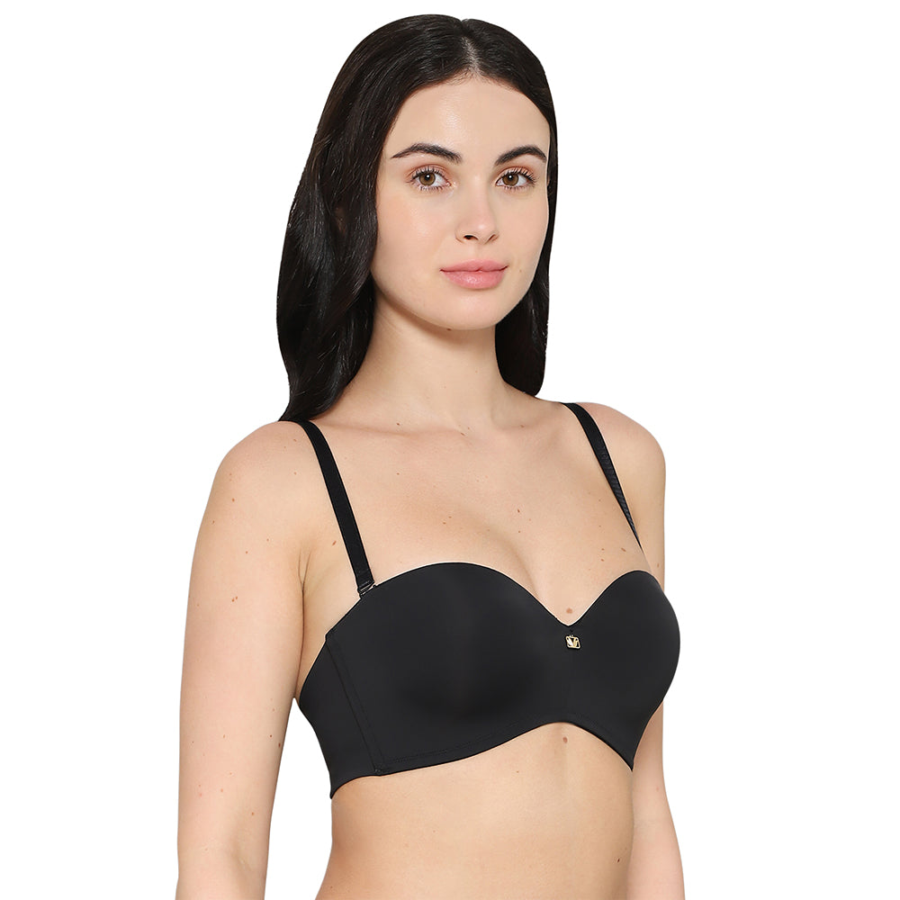 Wacoal Women’s Lift Up Padded Non-wired Half Cup Everyday Wear Push-up Strapless Bra-Black
