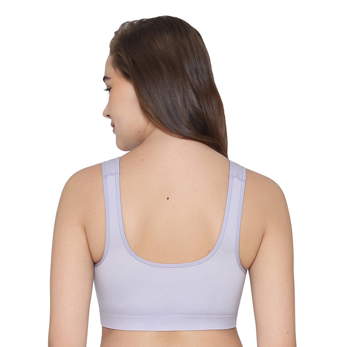 BASICS Firm Fit Padded Non-wired Full Cup Everyday Wear Seamless Slip-on Bralette-Lavender