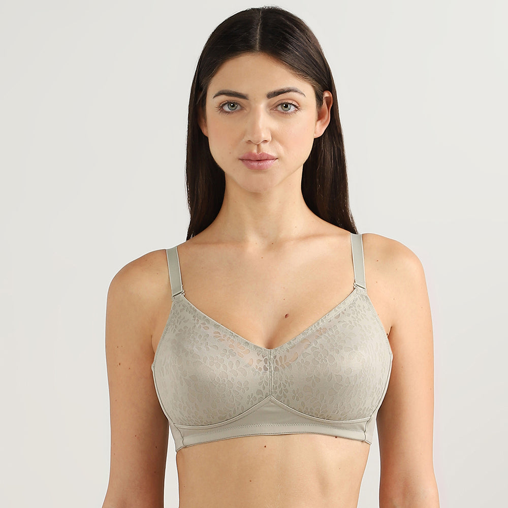 Curvy Confidence Non-Padded Non-Wired Full Cup Plus Size Minimizer Bra-Green