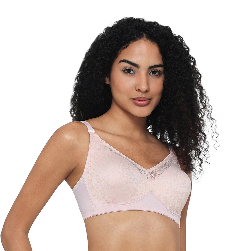 Curvy Confidence Non-Padded Non-Wired Full Cup Plus Size Minimizer Bra - Beige