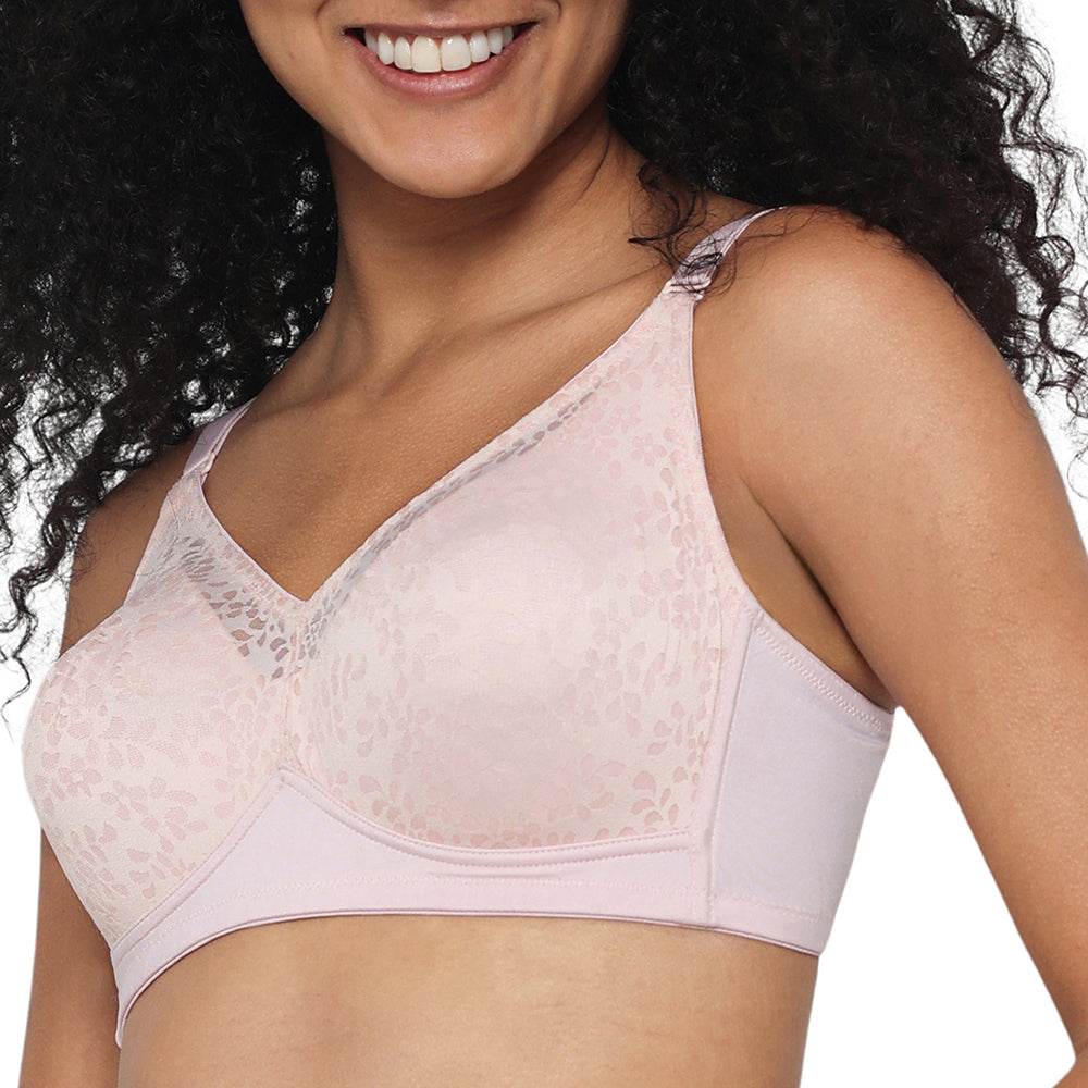 Curvy Confidence Non-Padded Non-Wired Full Cup Plus Size Minimizer Bra - Beige