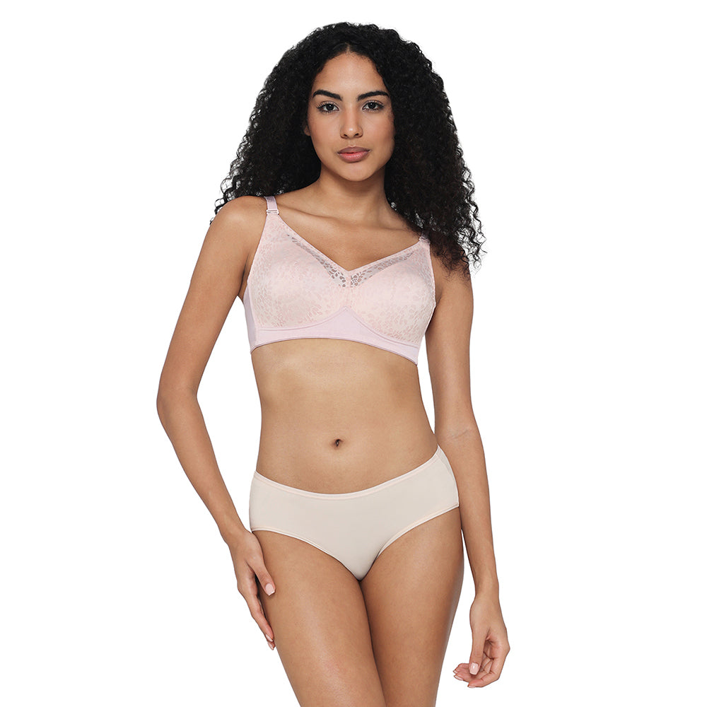 Curvy Confidence Non-Padded Non-Wired Full Cup Plus Size Minimizer Bra - Beige