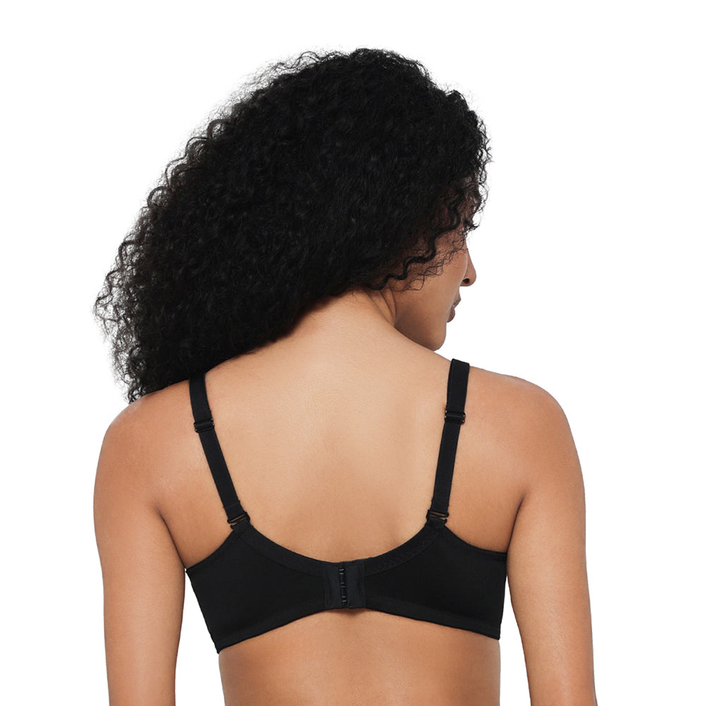 Curvy Confidence Non-Padded Non-Wired Full Cup Plus Size Minimizer Bra - Black