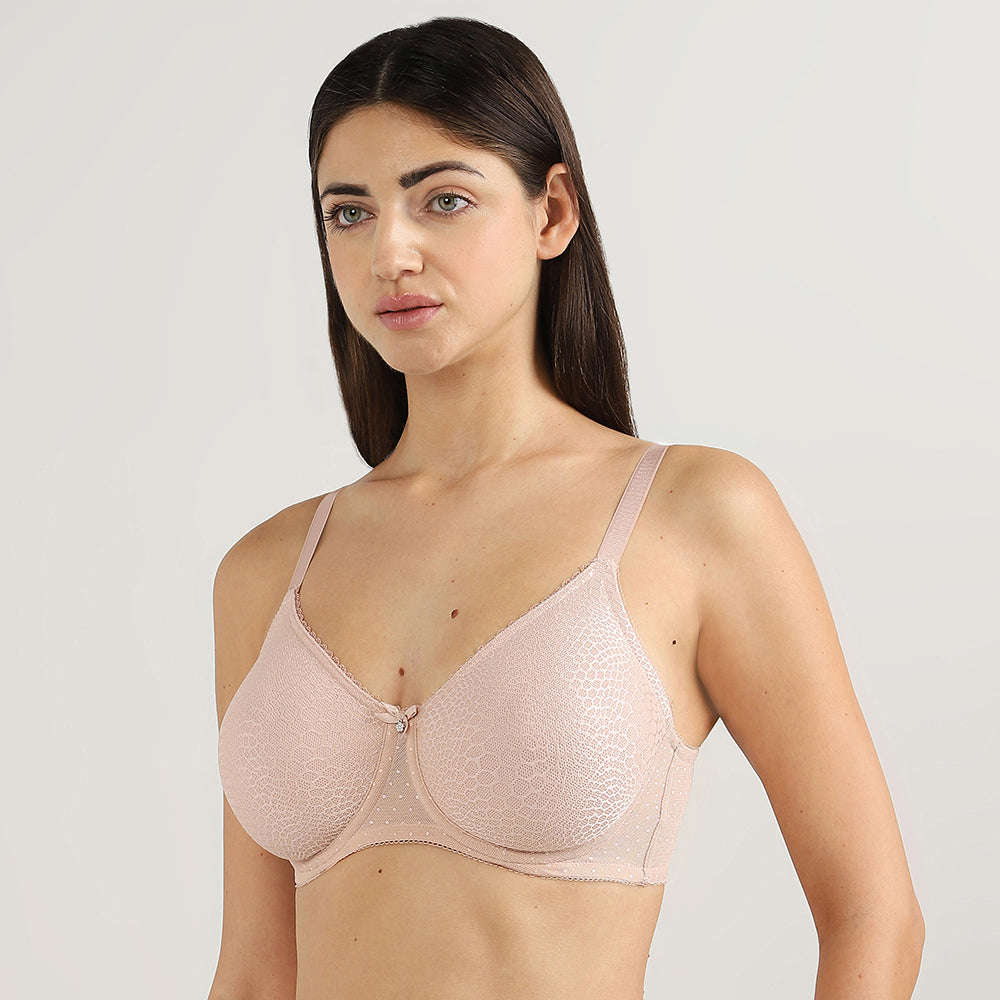 Wacoal Women’s Rainna Non-padded Wired Full Cup Everyday Wear Seamless Lace Plus Size Bra-Beige