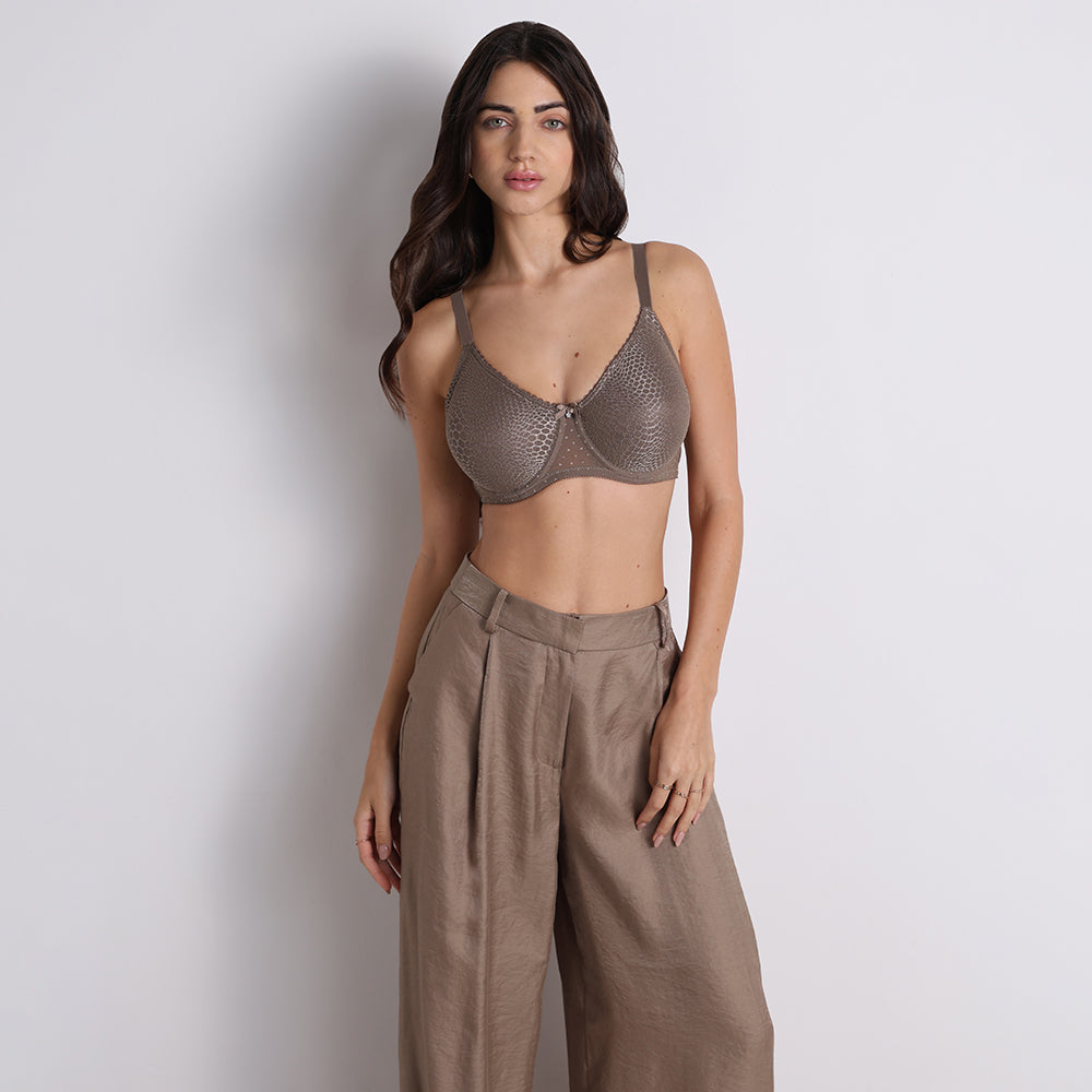 Wacoal Women’s Rainna Non-padded Wired Full Cup Everyday Wear Seamless Lace Plus Size Bra-Green