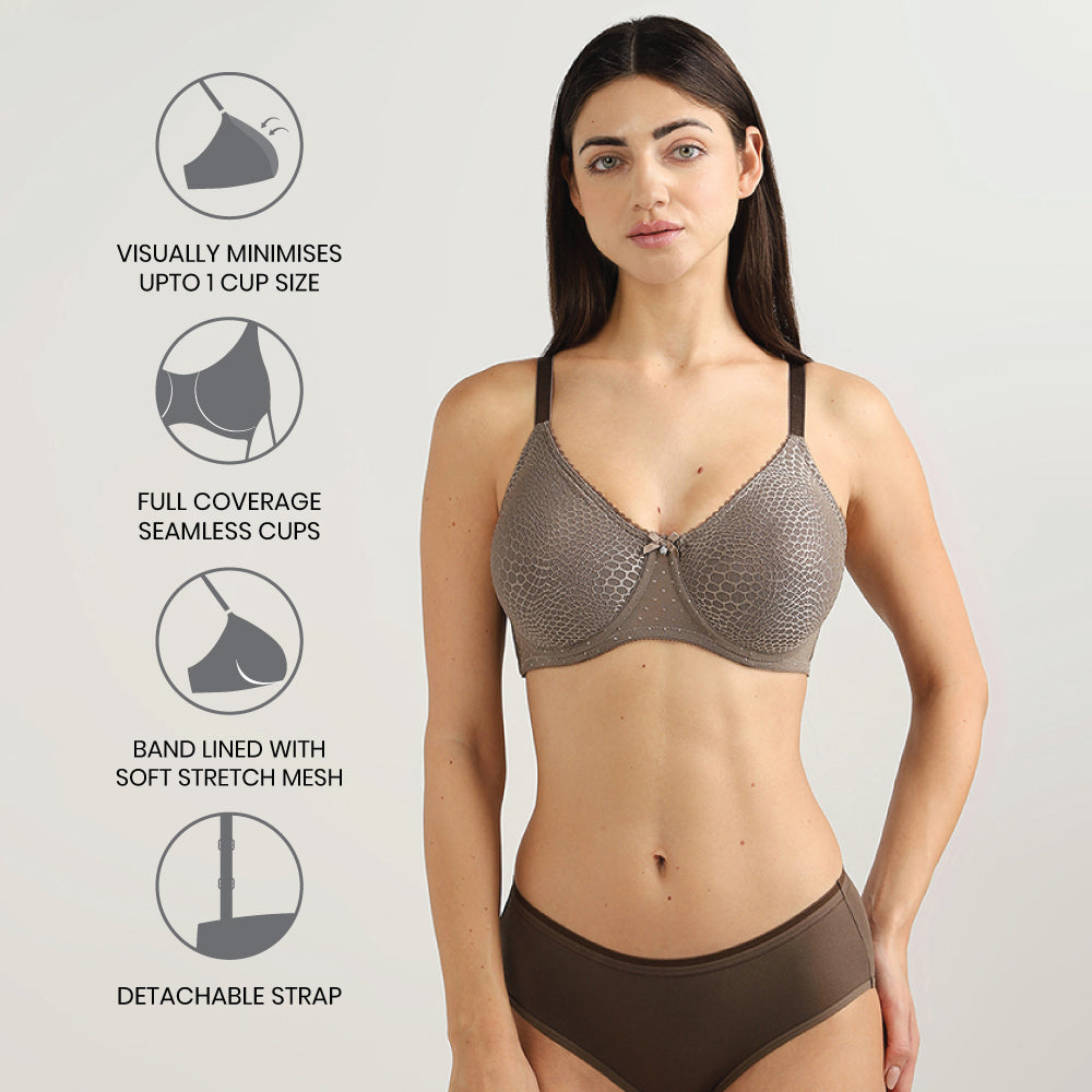 Wacoal Women’s Rainna Non-padded Wired Full Cup Everyday Wear Seamless Lace Plus Size Bra-Green