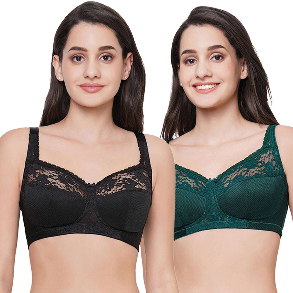 Charming Illusion Non Padded  Non Wired Full Cup Plus Size Full Support Pack of 2 Minimizer Bra