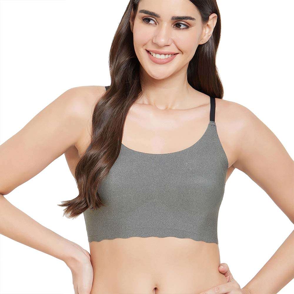 Gococi Padded Non-wired Full Cup Everyday Wear Full coverage T-Shirt Bra - Grey