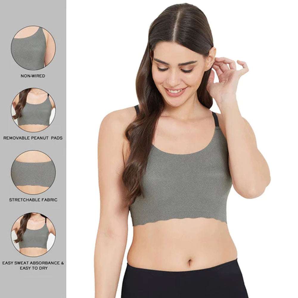 Gococi Padded Non-wired Full Cup Everyday Wear Full coverage T-Shirt Bra - Grey