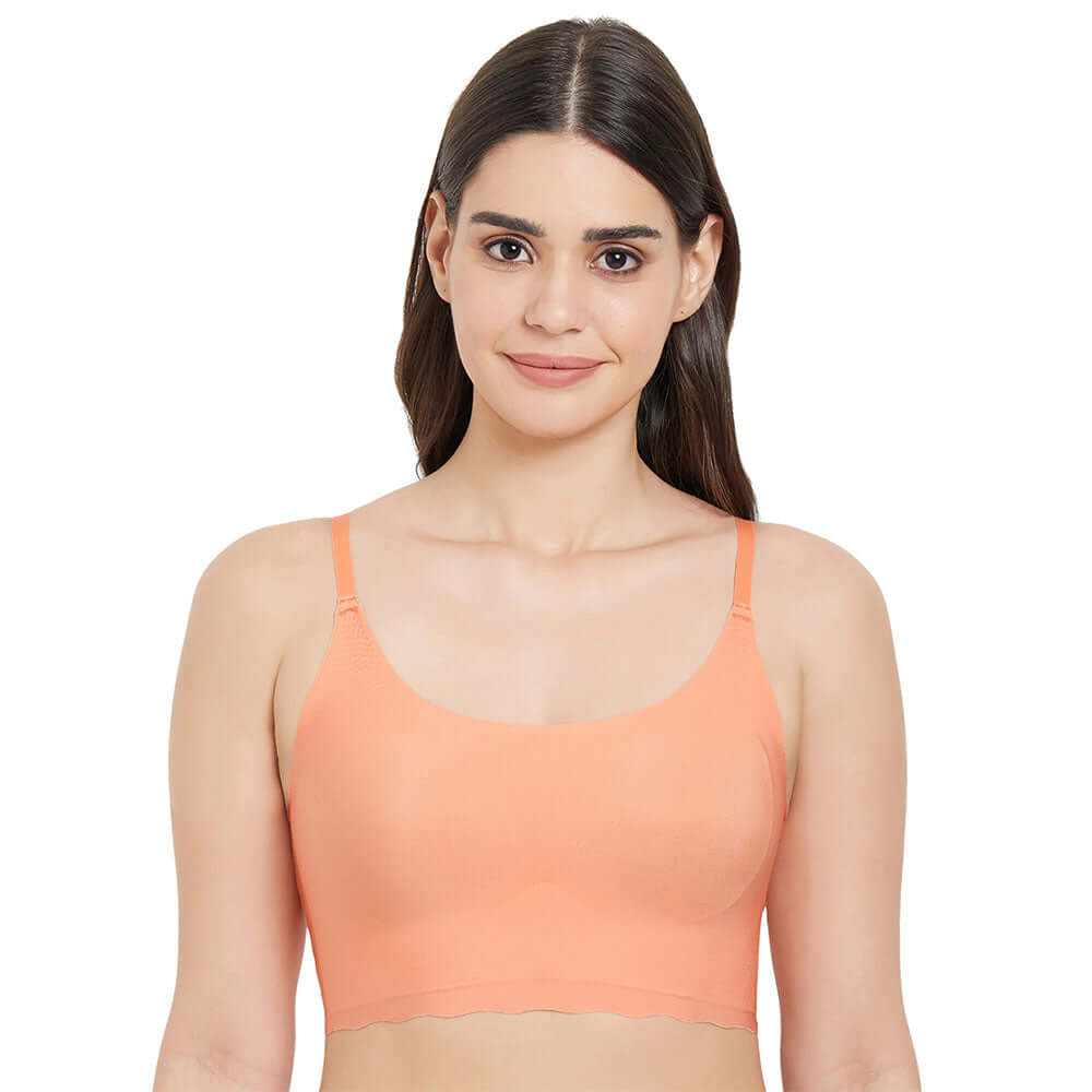 Buy Gococi Padded Non Wired Full Coverage Seamless TShirt BraOrange