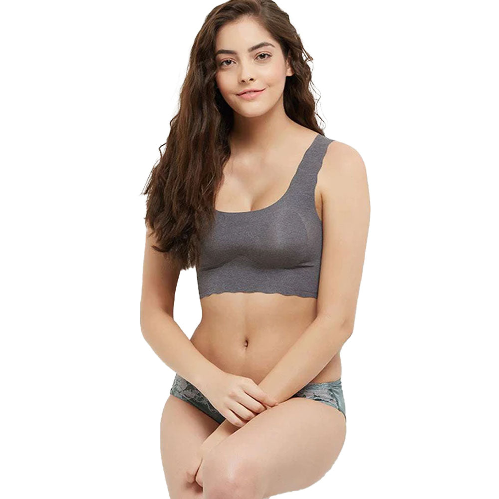 Gococi Padded Non-wired Full Cup Everyday Wear Full coverage T-Shirt Bra - Grey