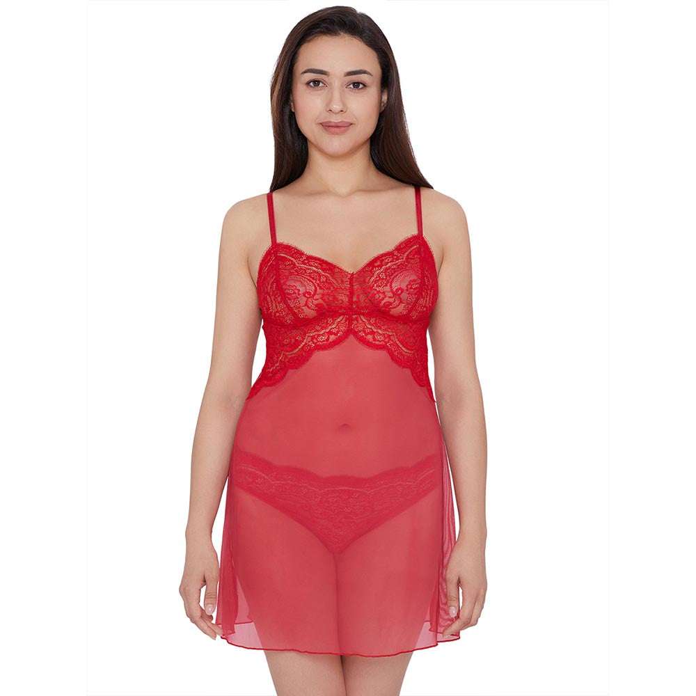 Women's Lace Chemise with Underwire Cups