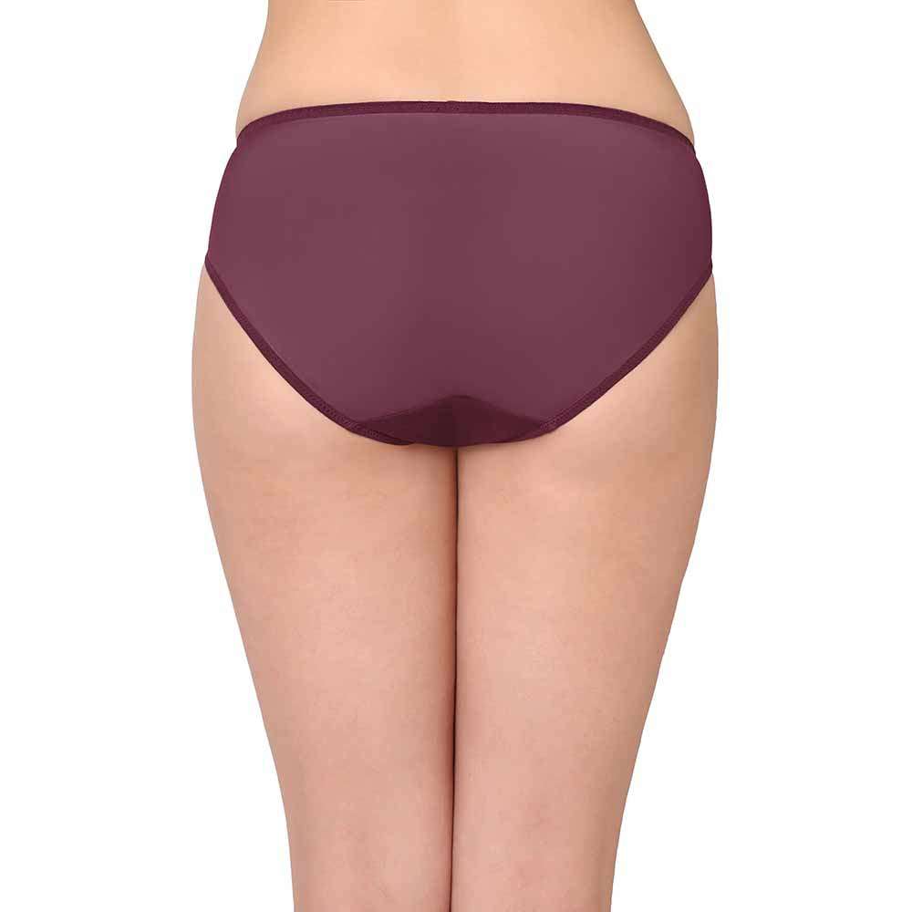 Essential Lace Low Waist Low Coverage Bridal Wear Lace Bikini Panty - Wine