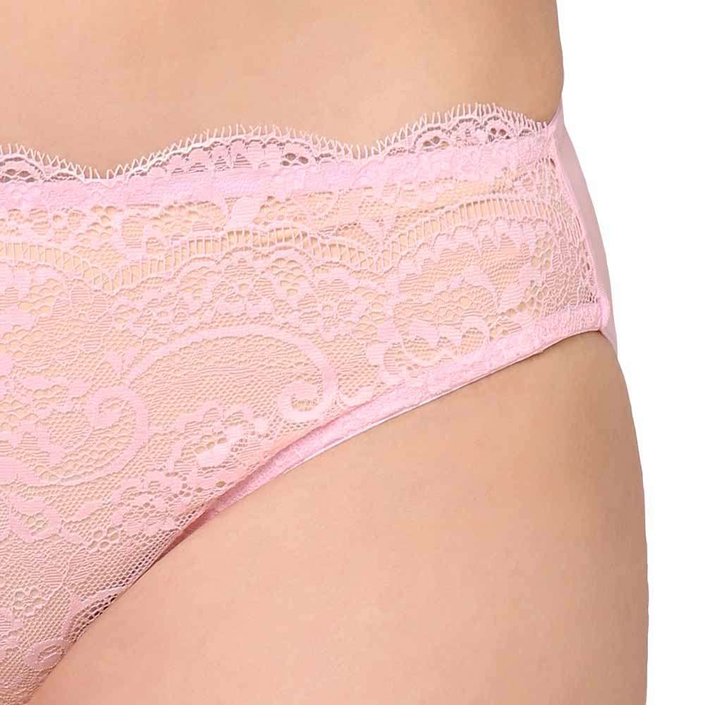 Essential Lace Low Waist Low Coverage Bridal Wear Lace Bikini Panty - Light Pink