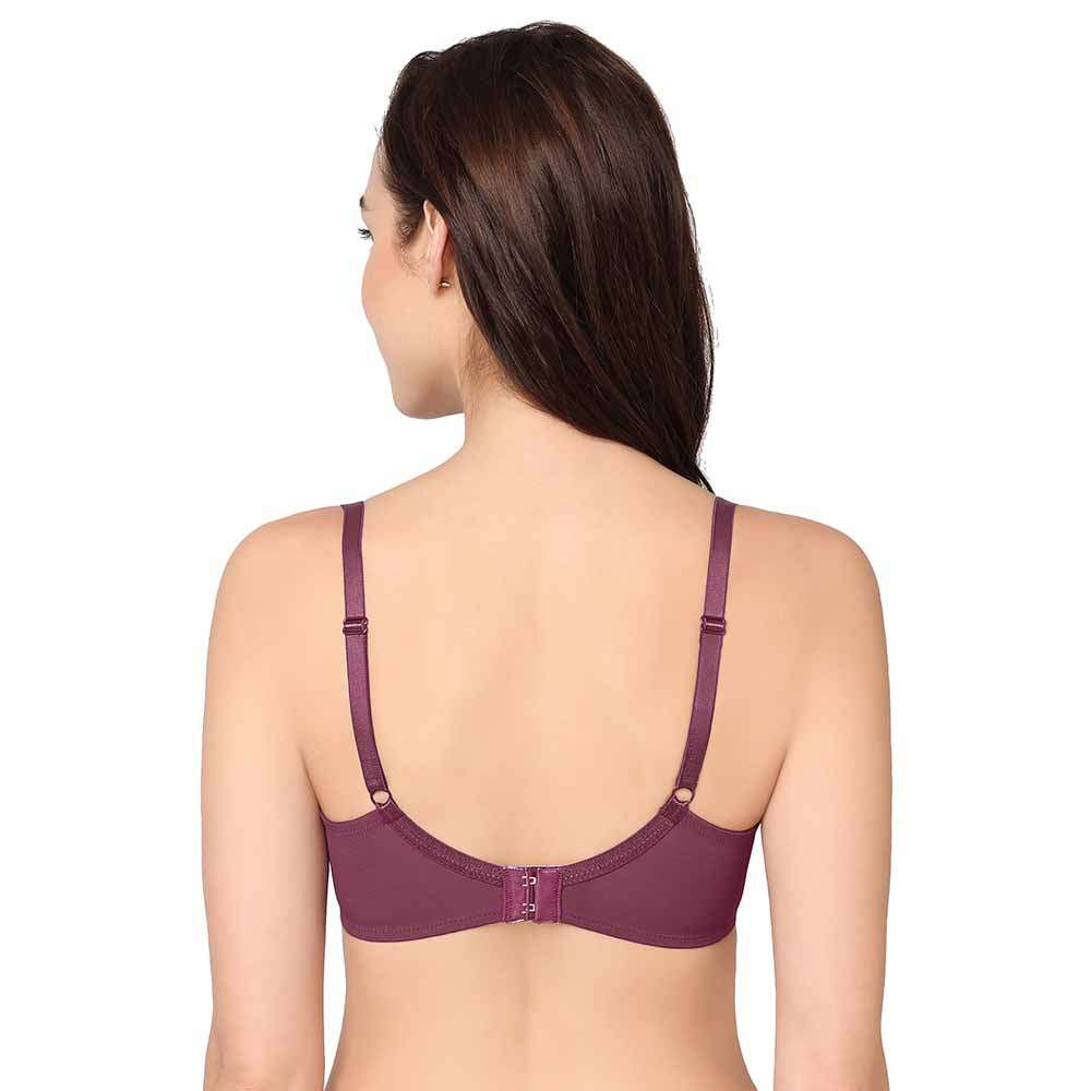 Essential Lace Non Padded Wired Full Cup Bridal Wear Lace Bra Full Support Bra - Wine