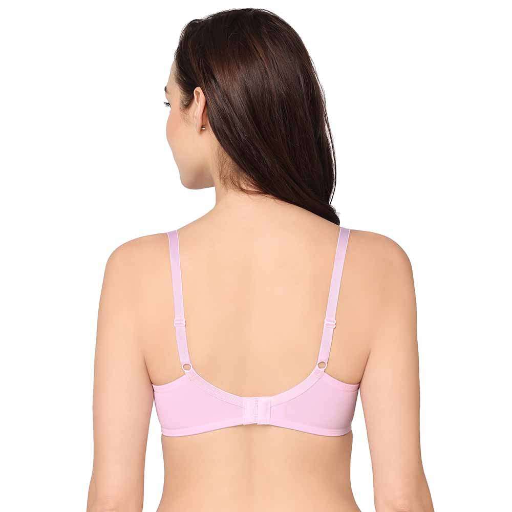 Essential Lace Non Padded Wired Full Cup Bridal Wear Lace Bra Full Support Bra - Light Pink