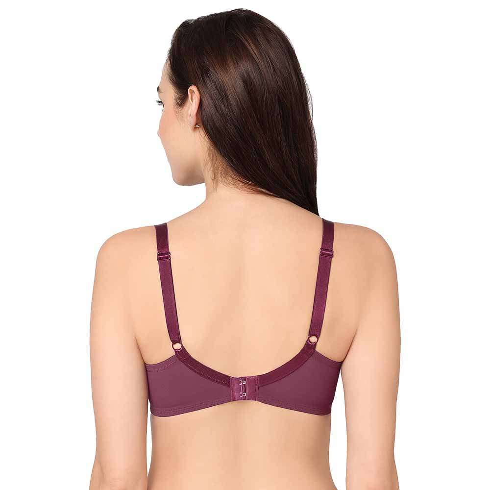 Essential Lace Non Padded Wired Full Cup Bridal Wear Lace Bra Full Support Bra - Wine