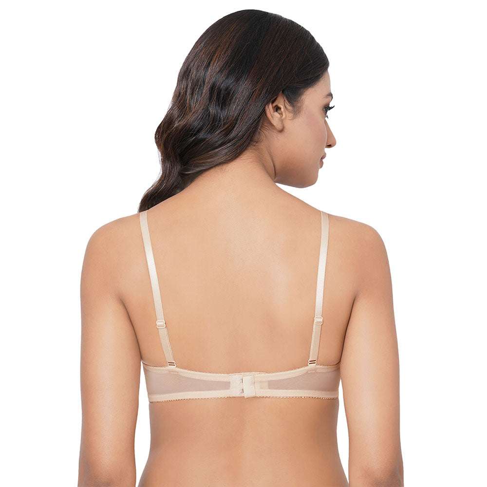 Buy Evy Lace Padded Wired 3/4th Coverage Lacy Bra - Orange Online