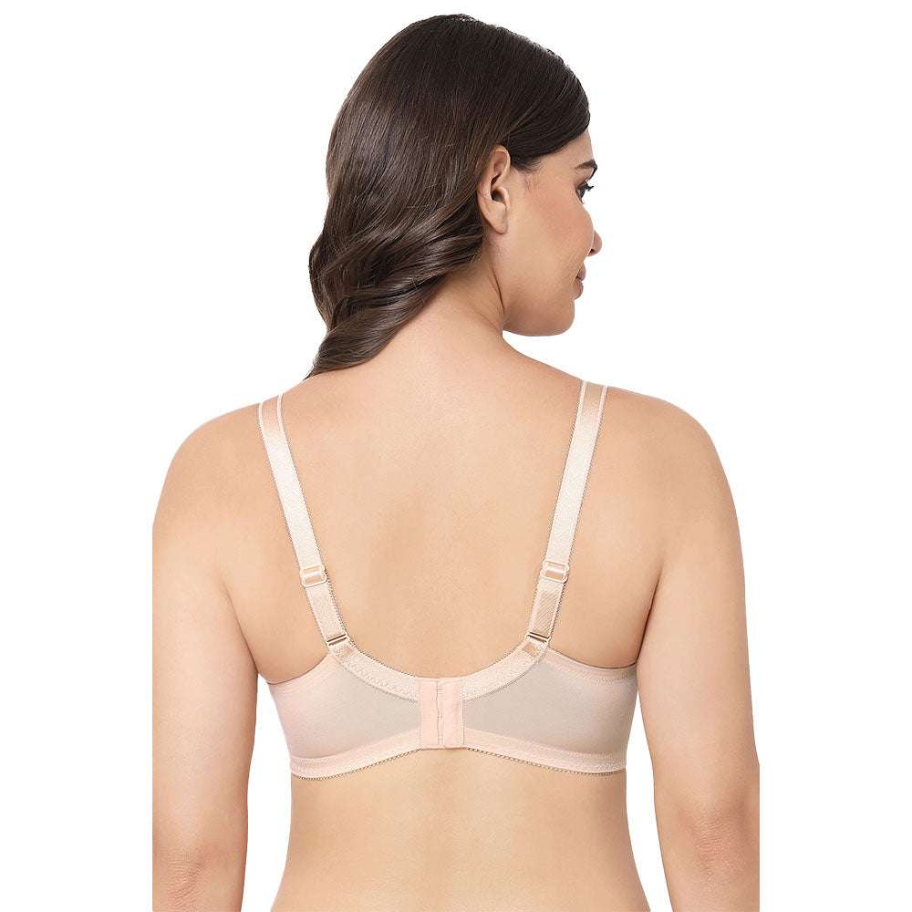 Classic Non Padded Non Wired Full Coverage Plus Size Everyday Comfort Bra - Beige