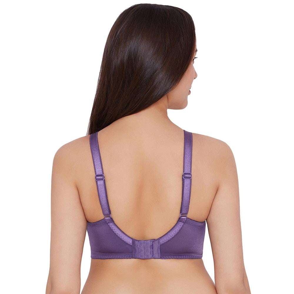 Classic Non Padded Non Wired Full Coverage Plus Size Everyday Comfort Bra - Purple