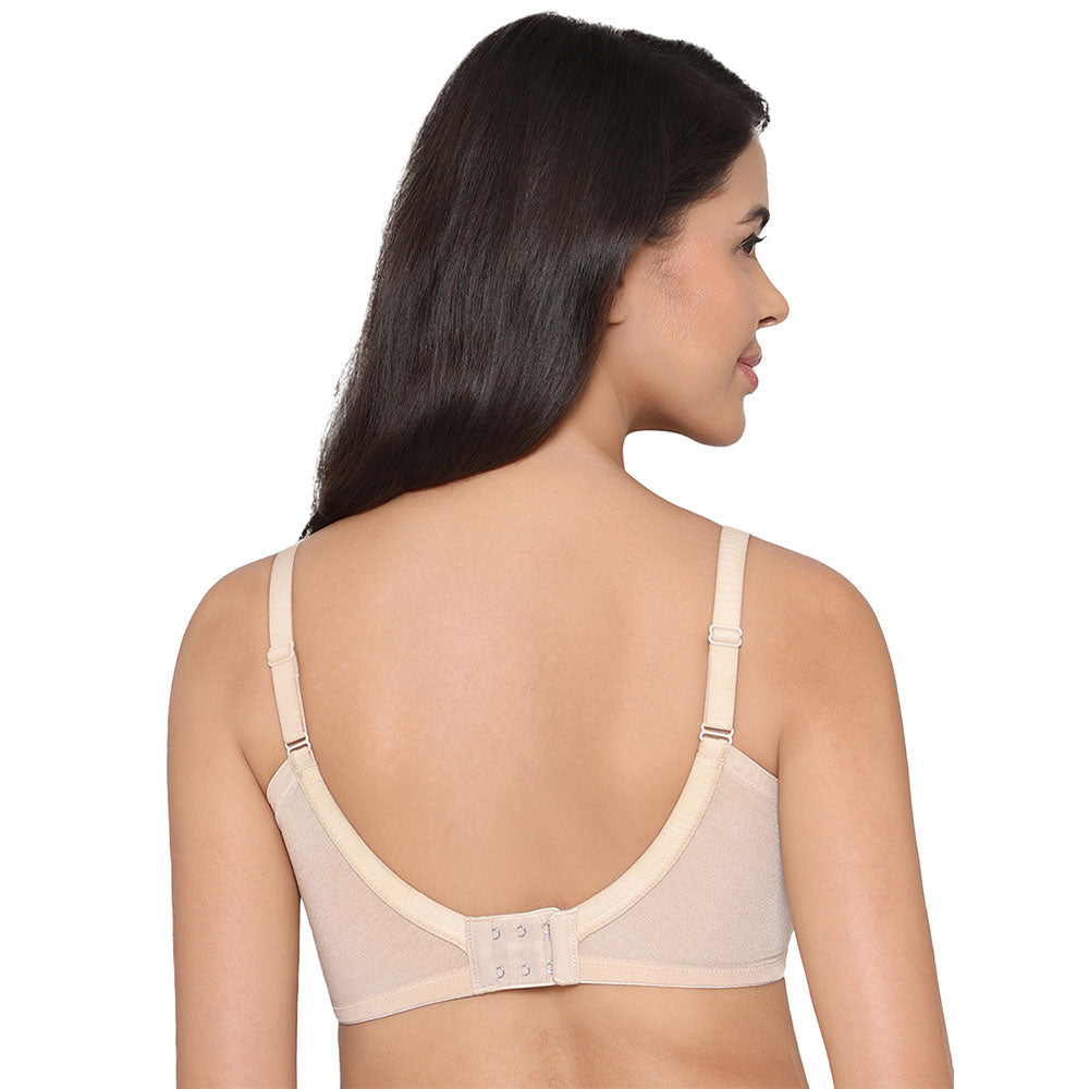 Moselle Padded Wired Full Cup Bridal Wear Full coverage Lace Bra - Beige