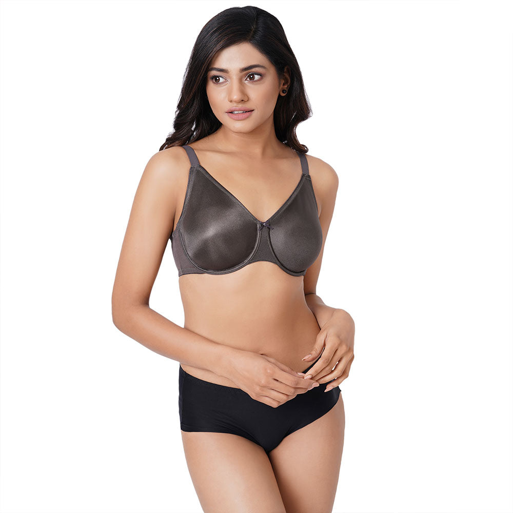 Pixie Non Padded Wired Full Cup Everyday Wear Plus Size Full Support Minimizer Bra - Dark Grey