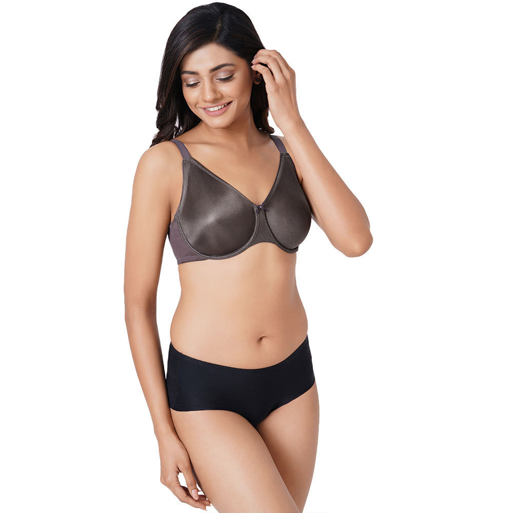 Pixie Non Padded Wired Full Cup Everyday Wear Plus Size Full Support Minimizer Bra - Dark Grey