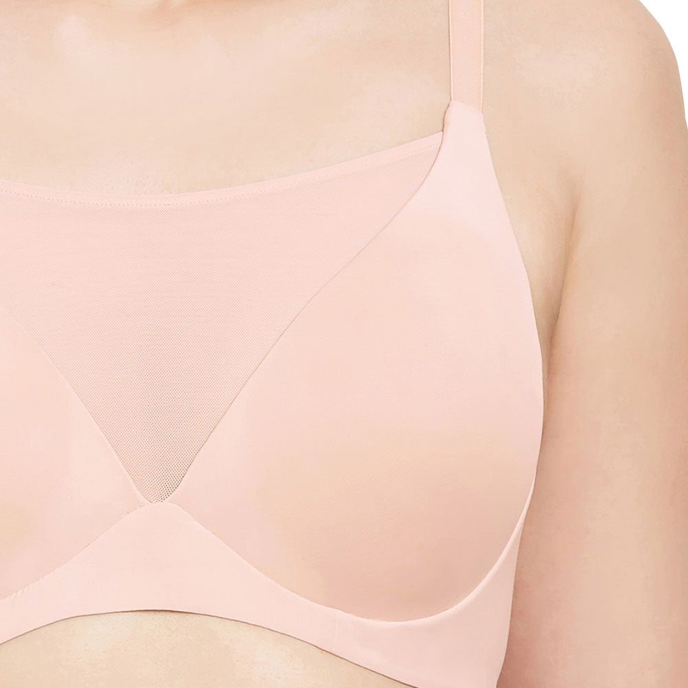 Lively Padded Non-Wired Full Cup Everyday Wear Full coverage T-Shirt Bra - Beige