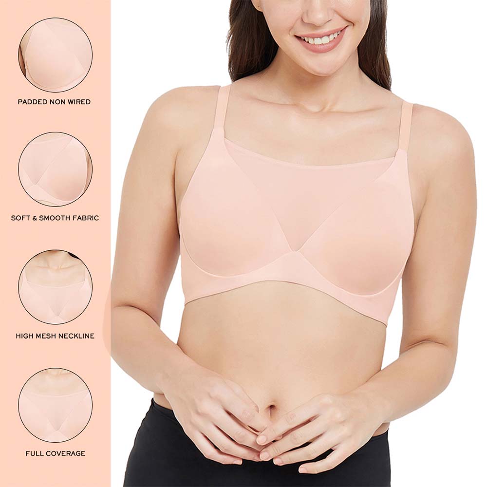 Buy Lively Padded Non Wired Full Cup Everyday Wear Full coverage T Shirt Bra Beige Online Wacoal India