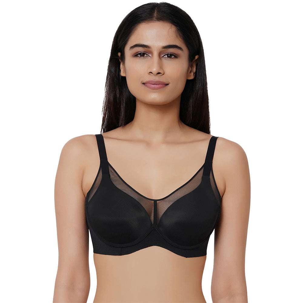 Franca Padded Non-Wired Full Cup Bra - Black