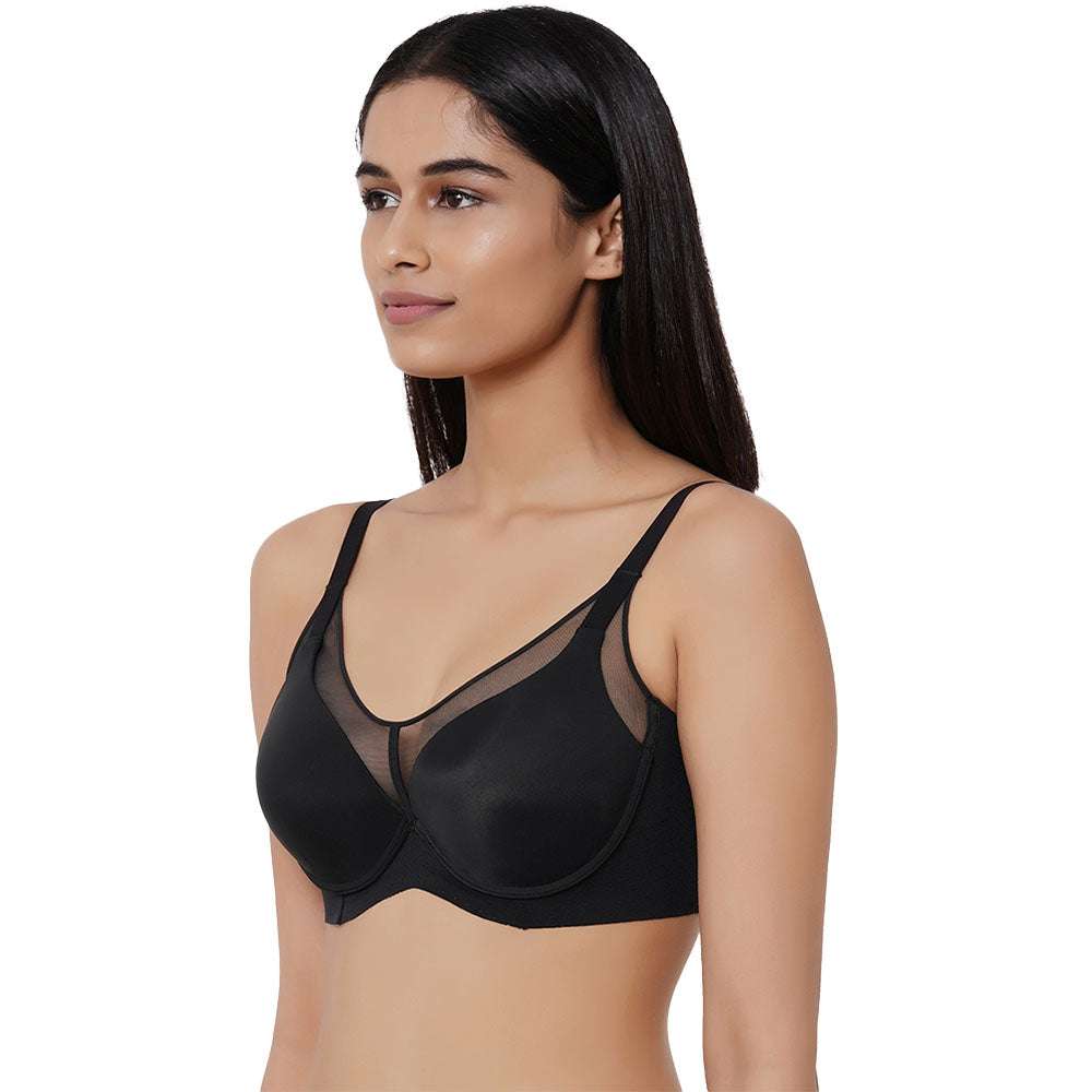 Franca Padded Non-wired Full Cup Everyday Wear Full coverage T-Shirt Bra - Black