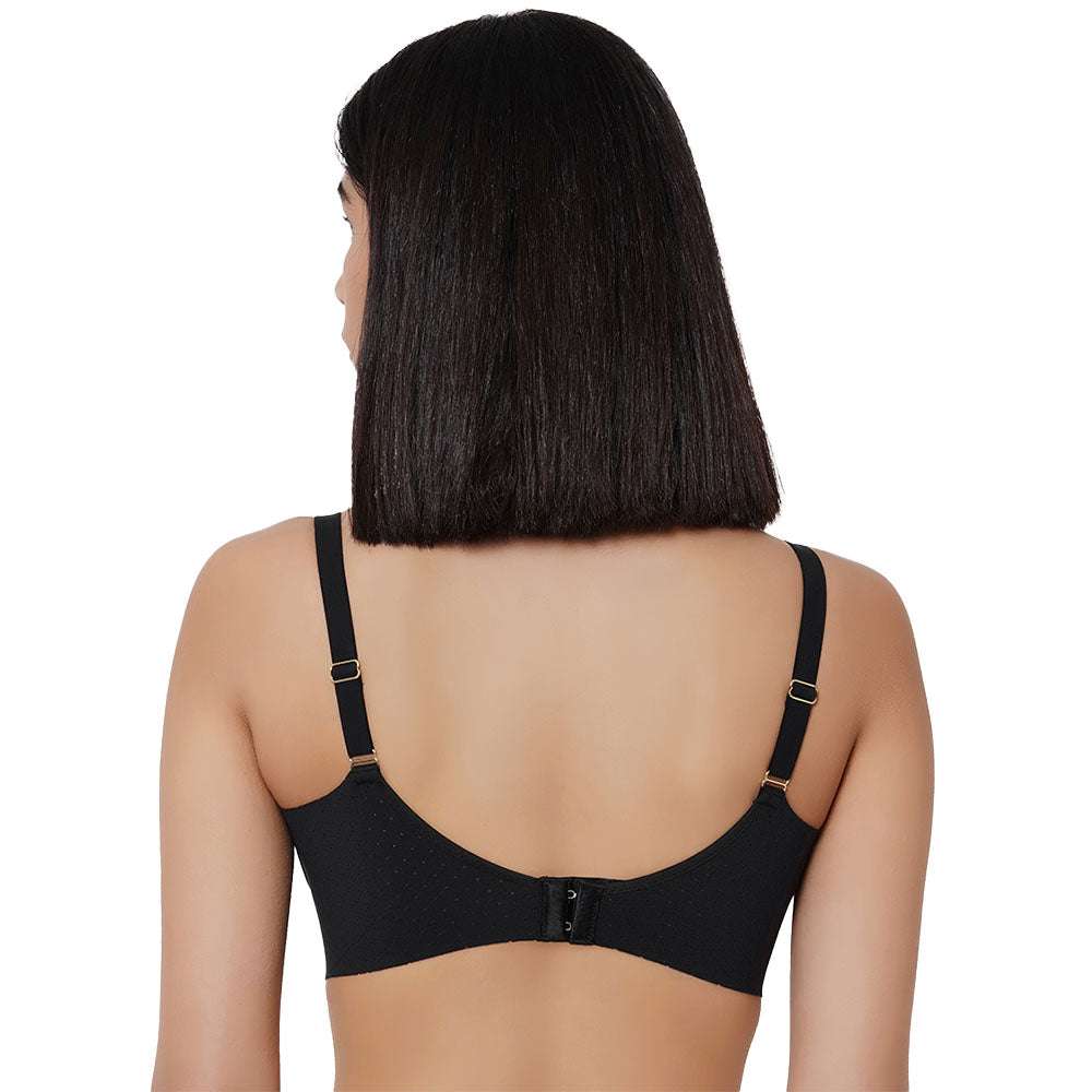 Franca Padded Non-wired Full Cup Everyday Wear Full coverage T-Shirt Bra - Black
