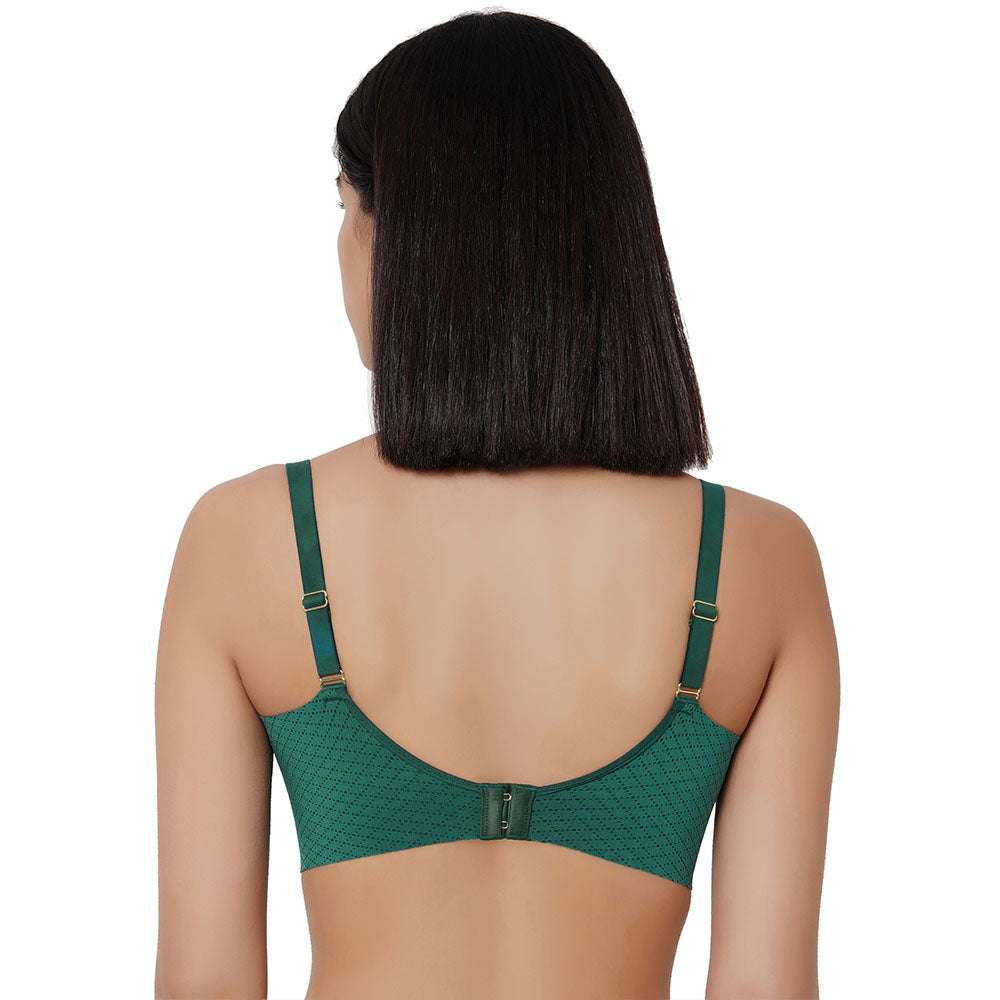 Franca Padded Non-wired Full Cup Everyday Wear Full coverage T-Shirt Bra - Green