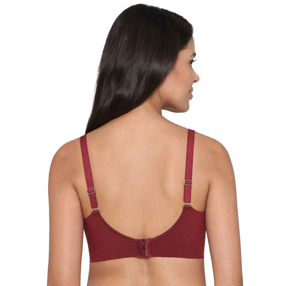 Franca Padded Non-wired Full Cup Everyday Wear Full coverage T-Shirt Bra - Maroon