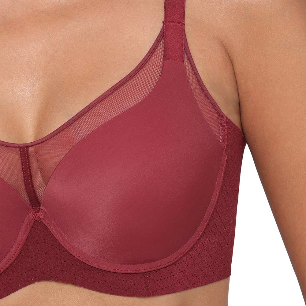 Franca Padded Non-wired Full Cup Everyday Wear Full coverage T-Shirt Bra - Maroon