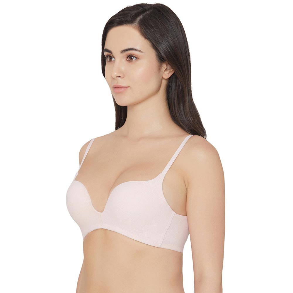 Ecozen Padded Non-wired 3/4th Cup Everyday Wear Push-up Bra - Light Pink